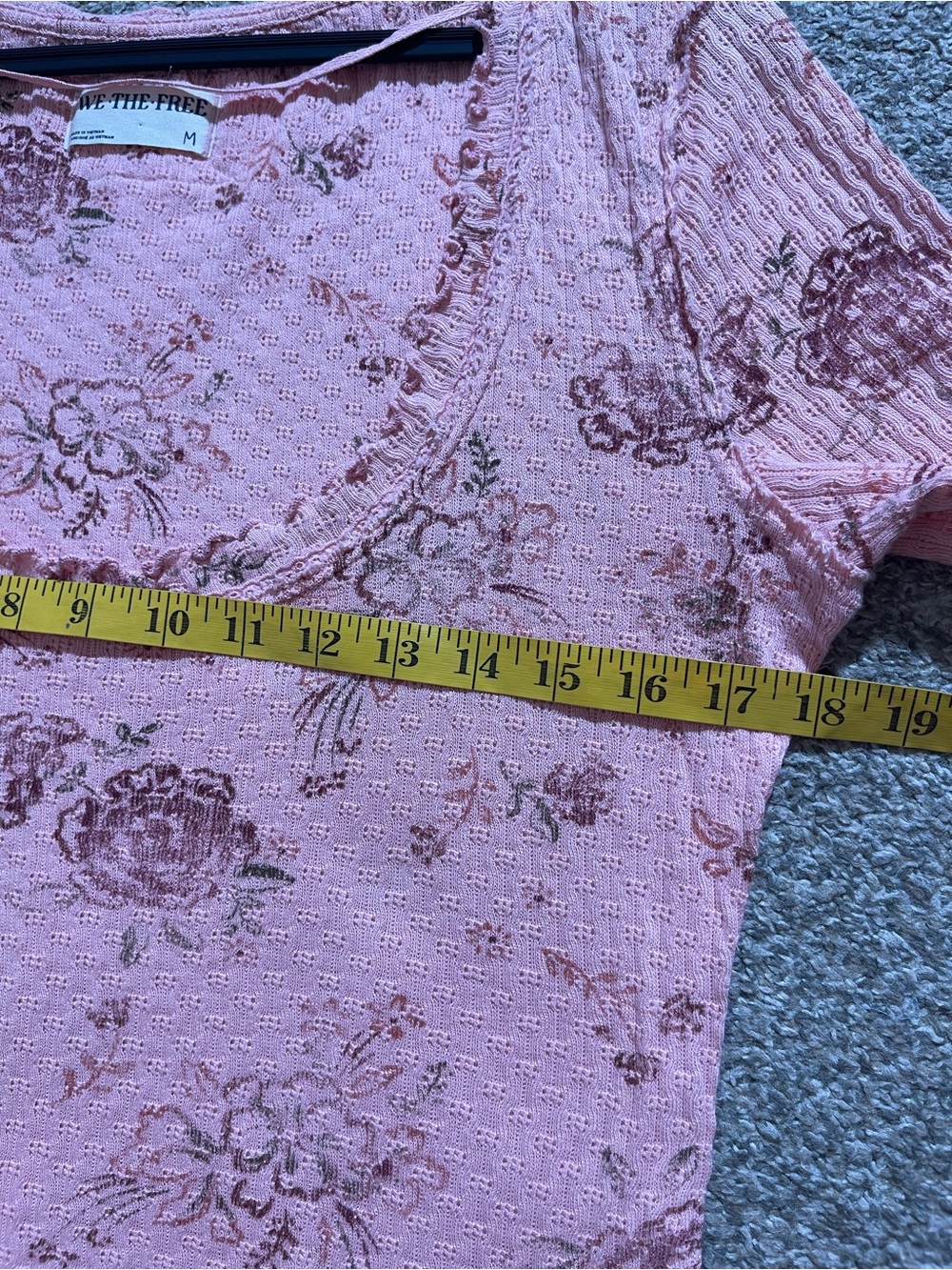 We The Free Dusty Pink Floral Scoop Neck Long Sleeve Top - Picture 5 of 6